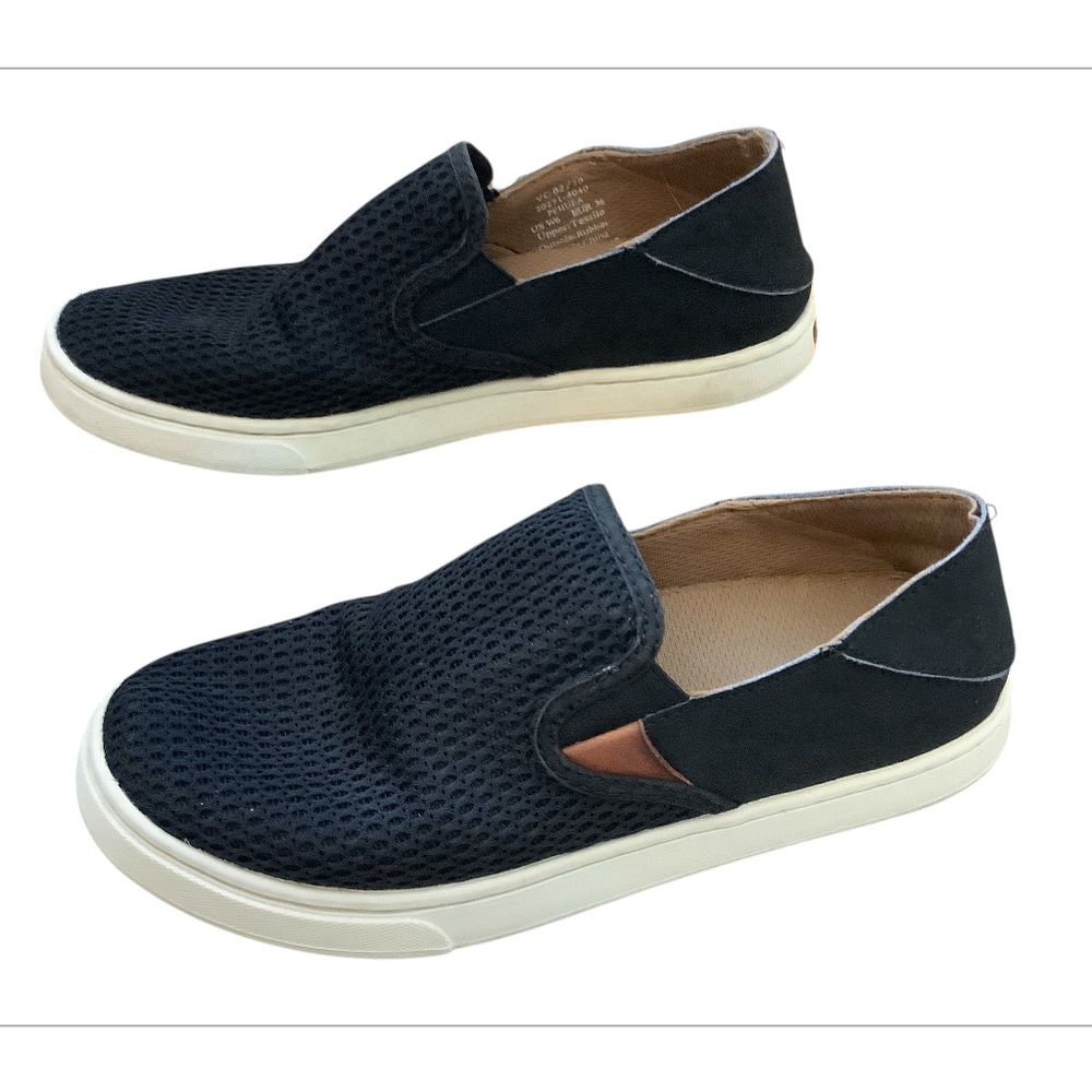 Olukai Women’s Pehuea Slip On Shoes Size 6 Mesh Loafer Comfort Casual Black